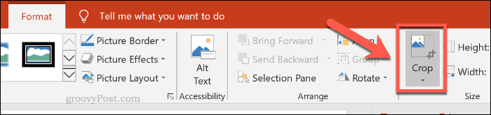 PowerPoint में एक छवि क्रॉप करना