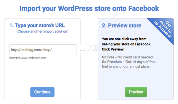 अपनी दुकान को फेसबुक से जोड़ने के लिए अपने ई-कॉमर्स पेज का URL टाइप करें।