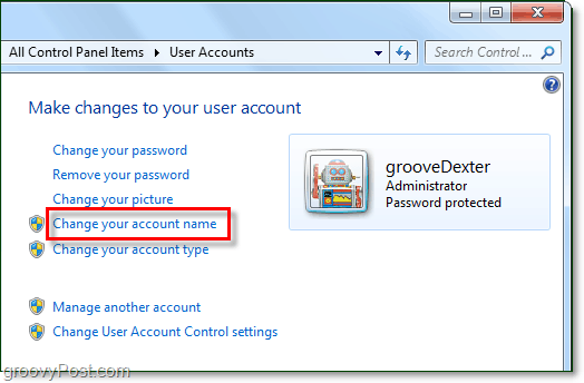 विंडोज 7 पर अपना उपयोगकर्ता नाम कैसे बदलें