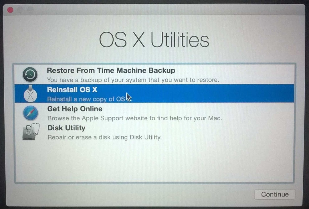 OS X को पुनर्स्थापित करें