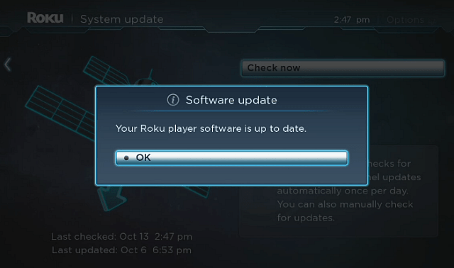 Roku सॉफ़्टवेयर को अपडेट करें