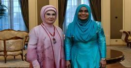 प्रथम महिला एर्दोआन ने मालदीव के राष्ट्रपति मुइज्जू की पत्नी साजिदा मोहम्मद से मुलाकात की