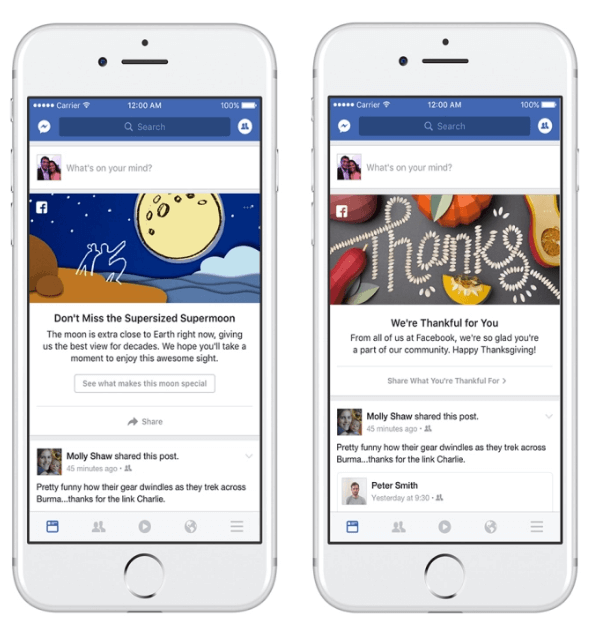 फेसबुक ने लोगों और दुनिया भर में होने वाली घटनाओं और क्षणों के बारे में साझा करने और बात करने के लिए लोगों को आमंत्रित करने के लिए एक नया विपणन कार्यक्रम पेश किया।
