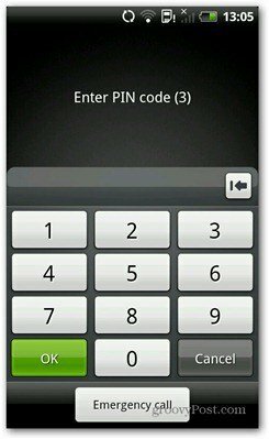 android पिन कोड