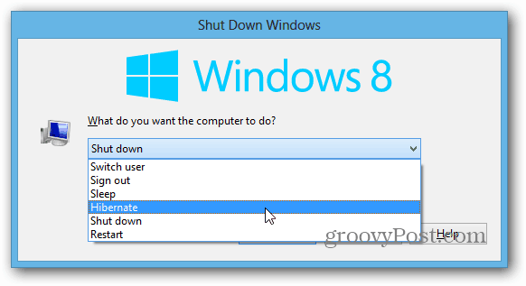 शटडाउन विंडोज 8 डेस्कटॉप