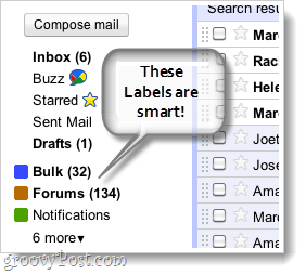 स्मार्ट लेबल gmail स्क्रीनशॉट