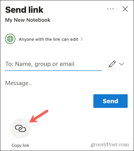 वेब के लिए OneNote में एक साझाकरण लिंक प्राप्त करें