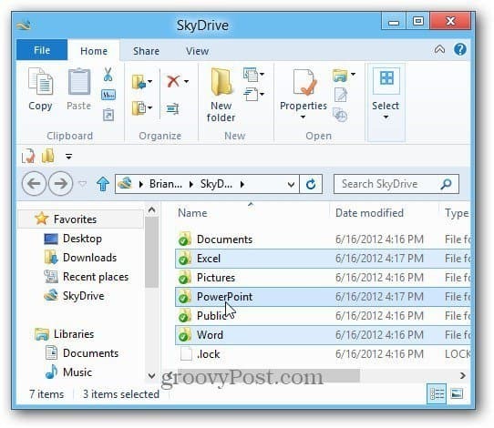 स्काईड्राइव विन 8 डेस्कटॉप