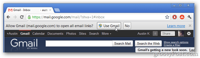अपने डिफ़ॉल्ट ईमेल लिंक हैंडलर के रूप में जीमेल का उपयोग करें