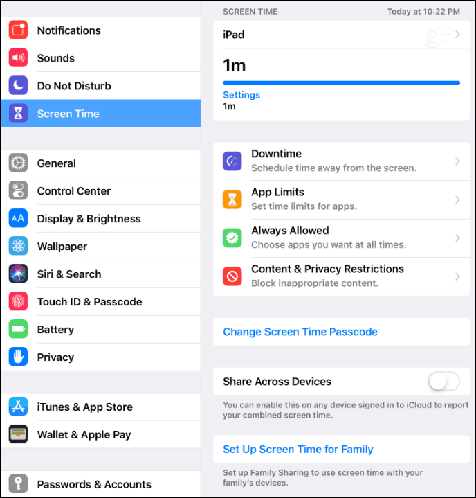 स्क्रीन समय सेटिंग्स iOS 12