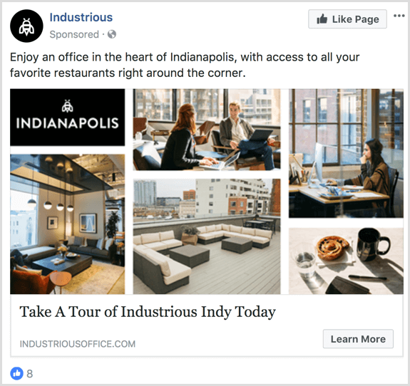 फेसबुक विज्ञापन ब्रांड जागरूकता उदाहरण