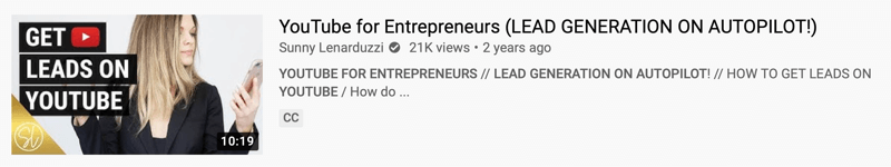 पिछले 2 वर्षों में 21 हजार विचारों को दर्शाने वाले उद्यमियों के लिए 'यूट्यूब फॉर एंटरटेनमेंट (ऑटोपायलट पर लीड जेनरेशन!) के @sunnylenarduzzi द्वारा यूट्यूब वीडियो उदाहरण