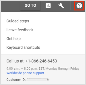 Google ऐडवर्ड्स ग्राहक सहायता से संपर्क करें।