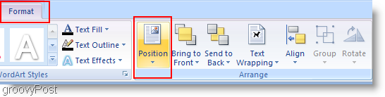 Microsoft Word 2007 स्थिति बदलें