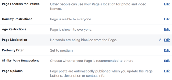 अपने नए फेसबुक बिजनेस पेज का नियंत्रण प्रबंधित करने के लिए सामान्य सेटिंग्स क्षेत्र का उपयोग करें।