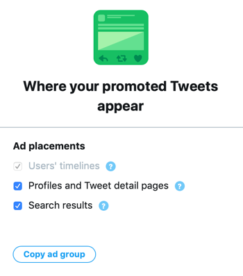 प्रोफ़ाइल और ट्वीट विवरण पृष्ठों पर और खोज परिणामों में प्रचारित ट्विटर वीडियो विज्ञापनों की सेवा करने का विकल्प।