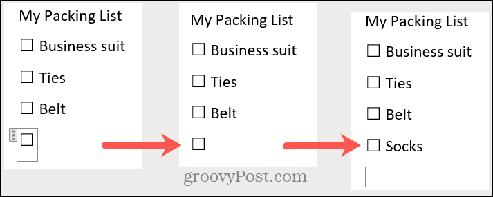 Microsoft Word में एक चेक बॉक्स और सूची आइटम जोड़ें