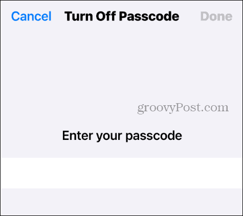 अपने iPhone पर पासकोड अक्षम करें