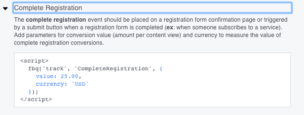 ईवेंट कोड की प्रतिलिपि बनाएँ और फिर उसे अपनी वेबसाइट के उपयुक्त पृष्ठ पर रखें।