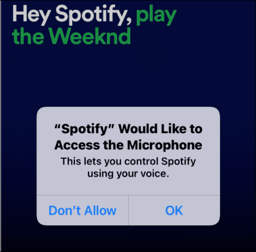 माइक्रोफ़ोन को Spotify एक्सेस दें