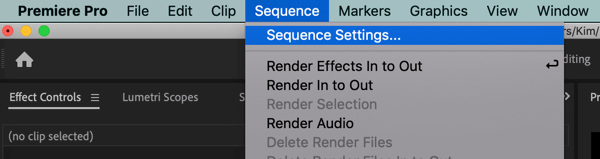 कई प्लेटफार्मों के लिए वीडियो बनाने के लिए छह-चरण वर्कफ़्लो का उपयोग करें, चरण 1, अलग बनाएं Premiere Pro 16: 9 और 1: 1 प्रोजेक्ट अनुक्रम सेटिंग्स