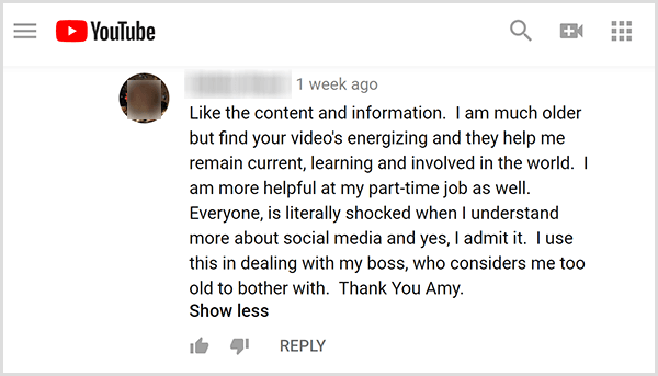 एमी लैंडिनो को अपने दर्शकों से वीडियो सामग्री के बारे में सकारात्मक प्रतिक्रिया मिली। उदाहरण के लिए, एक उपयोगकर्ता टिप्पणी करता है कि उसके वीडियो मुझे दुनिया में वर्तमान, सीखने, और शामिल होने में मदद करते हैं। मैं अपने अंशकालिक नौकरी में भी अधिक सहायक हूँ।