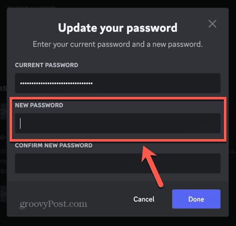 नया पासवर्ड त्यागें