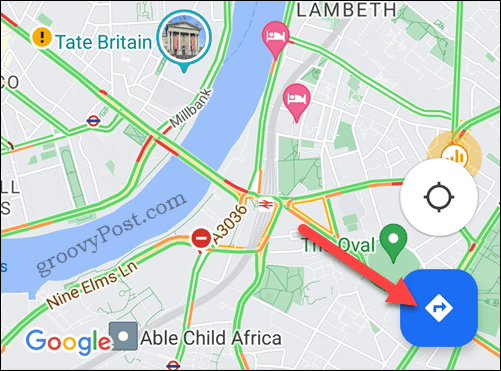 Google मानचित्र मोबाइल दिशानिर्देश बटन