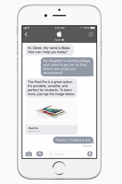 Apple ने Business Chat पेश किया, जो व्यवसायों के लिए iMessage के भीतर ग्राहकों से जुड़ने का एक नया तरीका है।