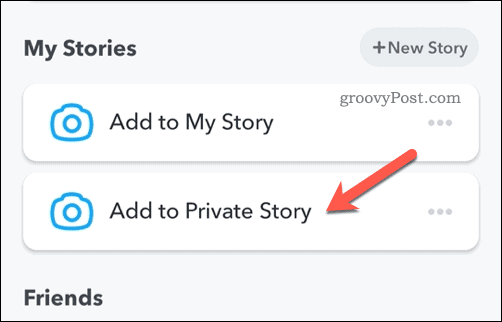 एक निजी स्नैपचैट कहानी में जोड़ें