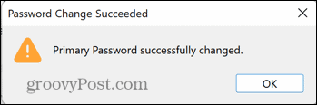 फ़ायरफ़ॉक्स पासवर्ड बदल दिया