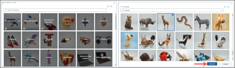 Microsoft Office में 3D मॉडल खोजें और ब्राउज़ करें