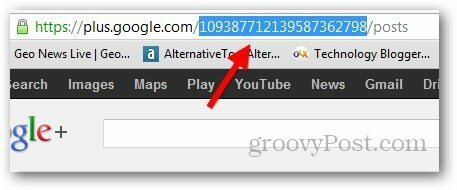 Google प्लस लघु URL 1