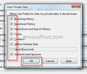 जब आप फ़ायरफ़ॉक्स बंद करते हैं तो फ़ायरफ़ॉक्स को ब्राउज़िंग इतिहास साफ़ करने के लिए कॉन्फ़िगर करें