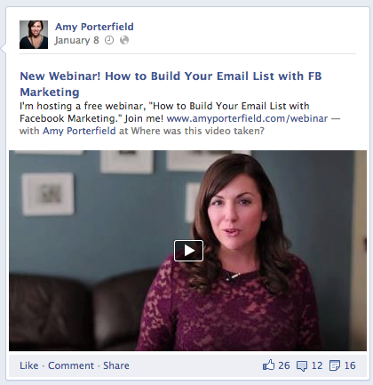 एमी पोर्टरफील्ड फेसबुक वेबिनार विज्ञापन
