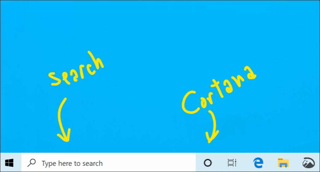 Cortana खोज अलग विंडोज 10 18317