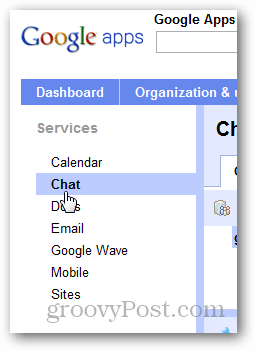 Google ऐप्स डैशबोर्ड सेटिंग चैट