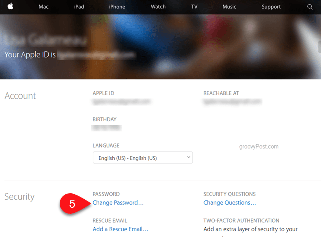 कैसे अपने Apple iCloud पासवर्ड रीसेट करने के लिए - 5