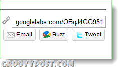 googlelabs url शेयर बटन