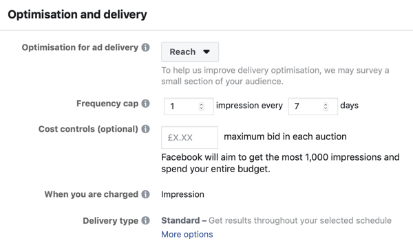 चरण 5 पर एक Facebook विज्ञापन पहुंच अभियान बनाएं।