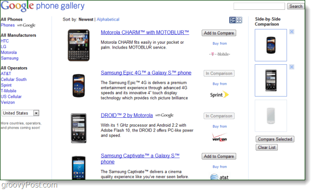 Google नेक्सस वन के स्थान पर एक फोन गैलरी लॉन्च की