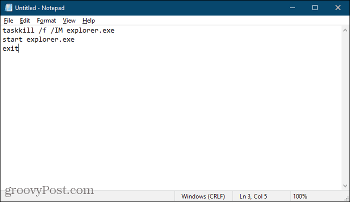 विंडोज 10 में नोटपैड का उपयोग करके एक बैच फ़ाइल बनाएं
