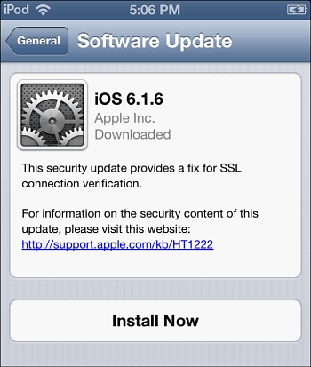 iOS 6.1.6 अपडेट करें