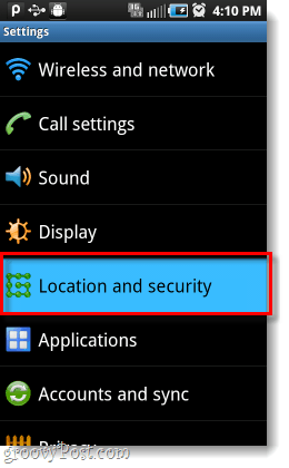 Android स्थान और सुरक्षा सेटिंग्स