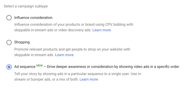 YouTube विज्ञापन अभियान, चरण 39, विज्ञापन अनुक्रमण सेट करने का विकल्प कैसे सेट करें
