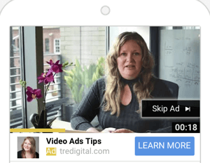 YouTube विज्ञापन अभियान कैसे स्थापित करें, चरण 6, YouTube विज्ञापन प्रारूप चुनें, TrueView विज्ञापन उदाहरण