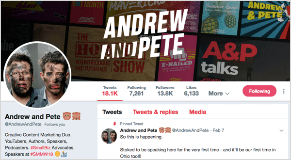 @Andrewandpete के लिए ट्विटर प्रोफाइल।