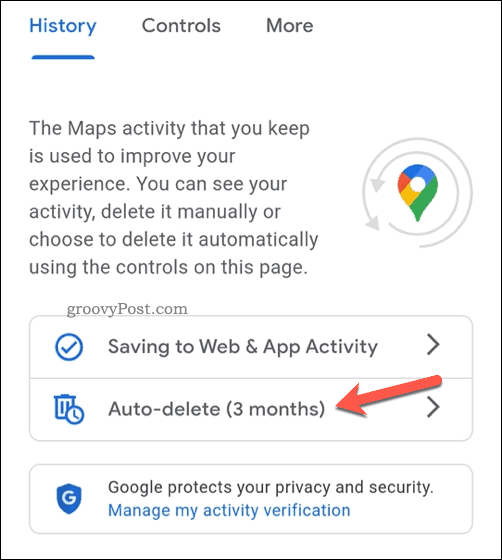 Google मानचित्र में ऑटो डिलीट को कॉन्फ़िगर करना