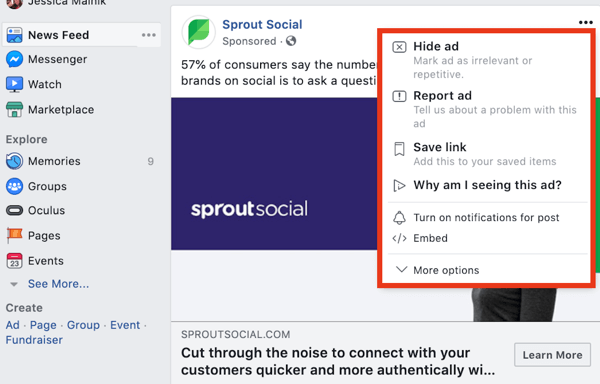 अपने प्रतिद्वंद्वियों के फेसबुक विज्ञापन चरण 9 पर शोध करें।