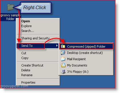 Windows XP का उपयोग करके फ़ाइलें और फ़ोल्डर संपीड़ित करें